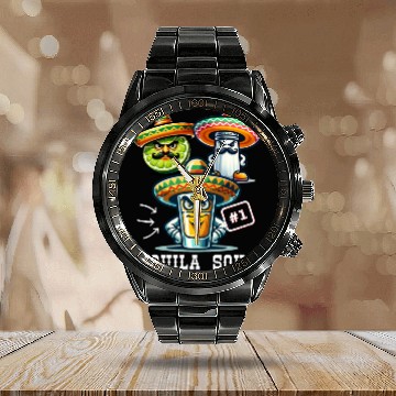 Discover Cinco De Mayo Tequila Squad Drink Number One Calendar Steel Band Watch