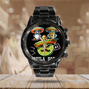 Discover Cinco De Mayo Fiesta Tequila Squad Lime Number One Calendar Steel Band Watch