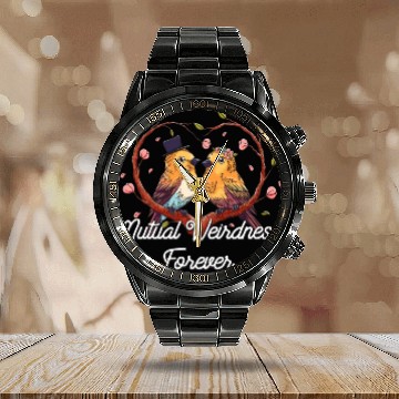 Discover Mutual Weirdness Forever Wedding Nerd Bride and Gr Calendar Steel Band Watch