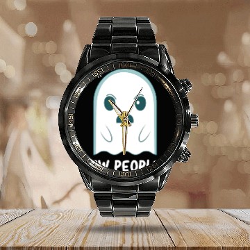 Discover Ghost - Cute Ghost - Funny Ghost - Halloween Ghost Calendar Steel Band Watch