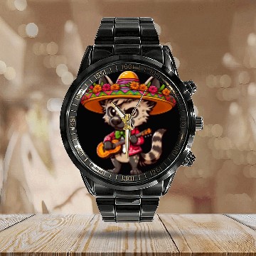 Discover Cinco de Mayo Hyena Mariachi Guitar Calendar Steel Band Watch