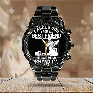 Discover Best Friend Funny Sphynx Cat Mom Calendar Steel Band Watch