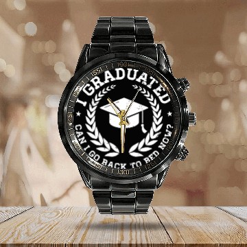 Discover Funny Graduate Relaxation Calendar Steel Band Watch