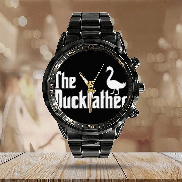 Discover The Duck Father Duck Lover Quack Dad Fathers Calendar Steel Band Watch