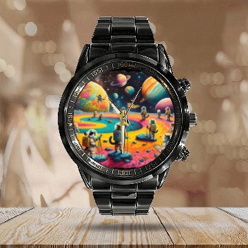 Discover var2 Papyrus Scroll Japanese Art var1 Calendar Steel Band Watch