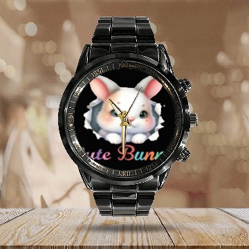 Discover Happy Easter 02 Calendar Steel Band Watch