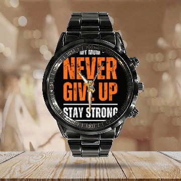 Discover Never Give Up Stay Strong Calendar Steel Band Watch