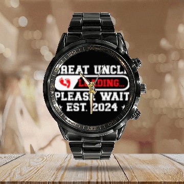 Discover Future Great Uncle 2024 Loading Promoted To Great Calendar Steel Band Watch