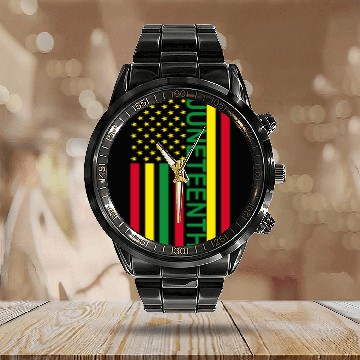 Discover juneteenth USA Calendar Steel Band Watch