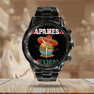 Discover Days japanese Today Mexican Cinco De Mayo ramen Calendar Steel Band Watch