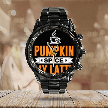 Discover Coffee Halloween Pumpkin Spice My Calendar Steel Band Watch
