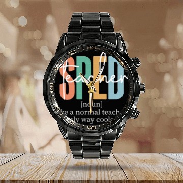 Discover Special Education Sped Teacher Definition Calendar Steel Band Watch