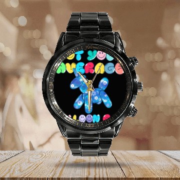 Discover Not Your Average Balloon Gal Calendar Steel Band Watch