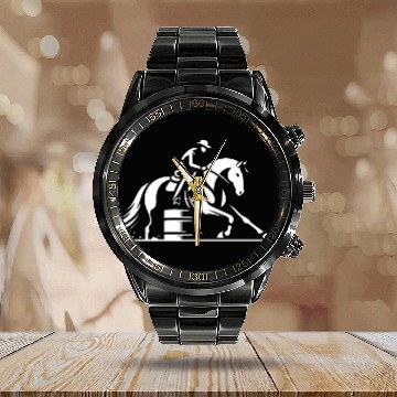 Discover Cowboy Rodeo Silhouette Calendar Steel Band Watch