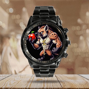 Discover Hyena Enjoying Apple Fitness Workout Calendar Steel Band Watch