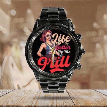 Discover 4th Of July BBQ Better By The Grill Calendar Steel Band Watch