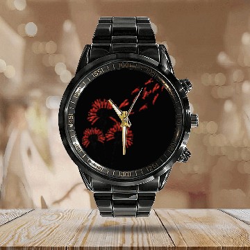 Discover Flower Dandelion Lobsters Calendar Steel Band Watch for Lobster Lover