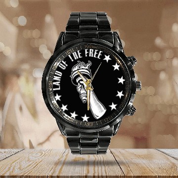 Discover Land of The Free Calendar Steel Band Watch