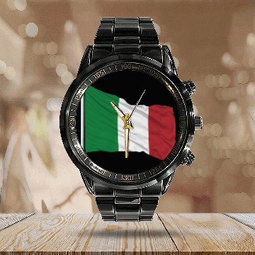 Discover italy flag Calendar Steel Band Watch