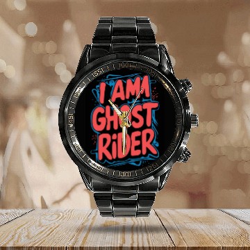Discover I am a ghost rider Calendar Steel Band Watch