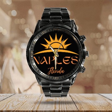 Discover Sunrise Over Naples Florida Calendar Steel Band Watch