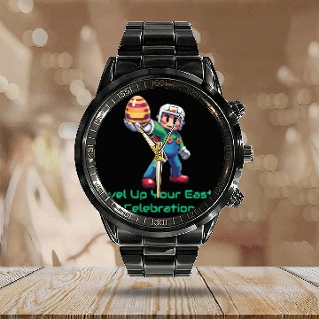 Discover Level Up Your Easter Game Calendar Steel Band Watch