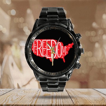 Discover Freedom Calendar Steel Band Watch