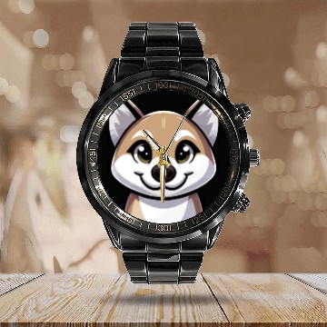 Discover Wild Dog Australian Dingo Calendar Steel Band Watch