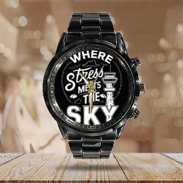 Discover Air Traffic Controller Aircraft Flight Service Calendar Steel Band Watch