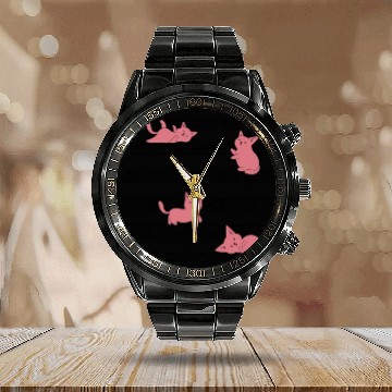 Discover Kawaii Cat Playing On Piano Musical Notes Musician Calendar Steel Band Watch