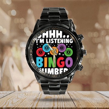 Discover Funny Bingo Gamer Calendar Steel Band Watch