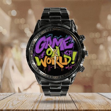 Discover GAME ON WORLD Calendar Steel Band Watch