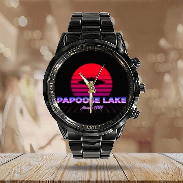 Discover Vaporwave Papoose Lake Nevada Area 51 S4 Calendar Steel Band Watch