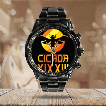 Discover Cicada Brood XIX And Brood XIII And Sun Calendar Steel Band Watch