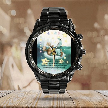 Discover Baby Moose Poem Calendar Steel Band Watch