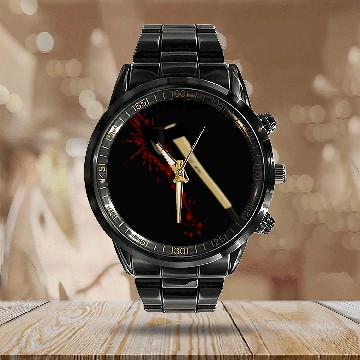 Discover Bloody Axe Sarcastic Funny I'm Fine I'm Gonna Walk Calendar Steel Band Watch