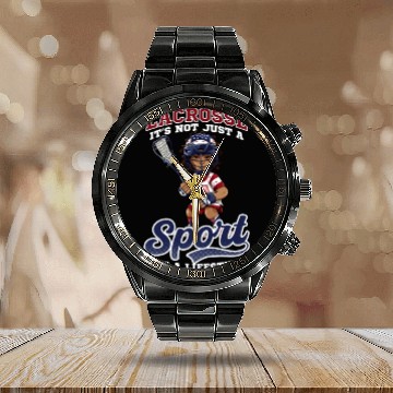 Discover 4th Of July Lacrosse Not Just A Sport Calendar Steel Band Watch