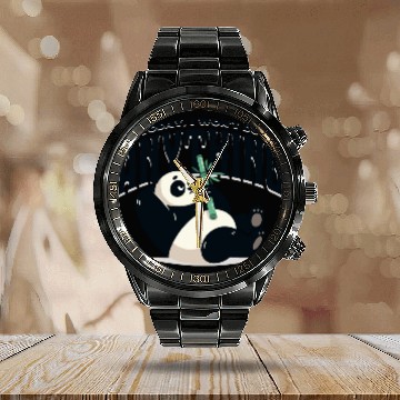 Discover Panda. Today, I won't do anything Calendar Steel Band Watch