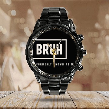 Discover Formerly Known As Mom: Hilarious Mother's Day Bruh Calendar Steel Band Watch
