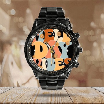 Discover Field Day Vibes Outdoor Sunshine Flowers Calendar Steel Band Watch