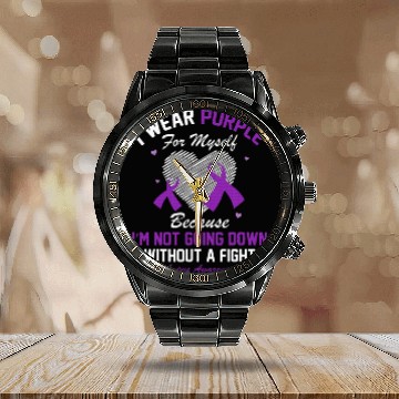 Discover I Wear Purple For Myself Lupus Awareness Heart Calendar Steel Band Watch
