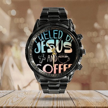 Discover Cool Coffee Jesus Art Christian Coffee Lover Calendar Steel Band Watch