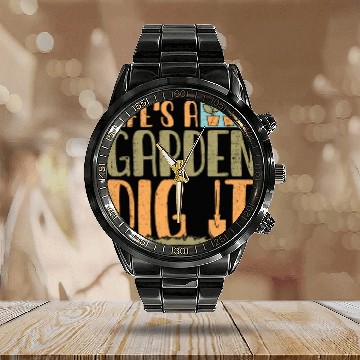 Discover Gardener Life's A Garden Dig It Gardening Planting Calendar Steel Band Watch