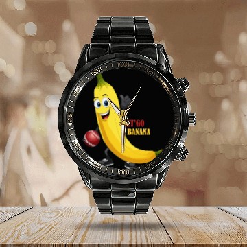 Discover BANANA PLAY BASEBALL Calendar Steel Band Watch