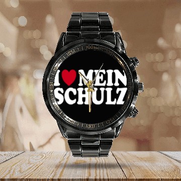 Discover I Love My Schulz Heart Family Wedding Calendar Steel Band Watch