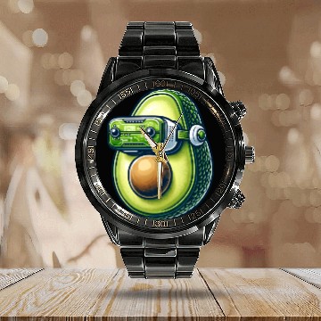 Discover Avocado VR Gamer Virtual Reality Calendar Steel Band Watch