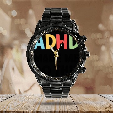 Discover Embrace Neurodiversity Celebrate Adhd Awareness Calendar Steel Band Watch