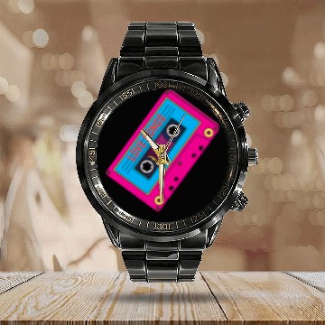 Discover Colorful cassette tape with love songs Calendar Steel Band Watch