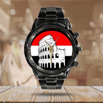 Discover Rome Colosseum Sunset Event Coordinator Calendar Steel Band Watch