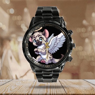 Discover Hyena angel wings halo Calendar Steel Band Watch